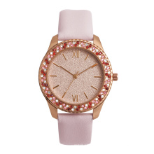 Design your own luxury beautiful diamond case glittering dial women wristwatch reloj